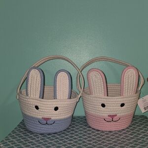 Easter Bunny Rope Basket- Pink or Blue